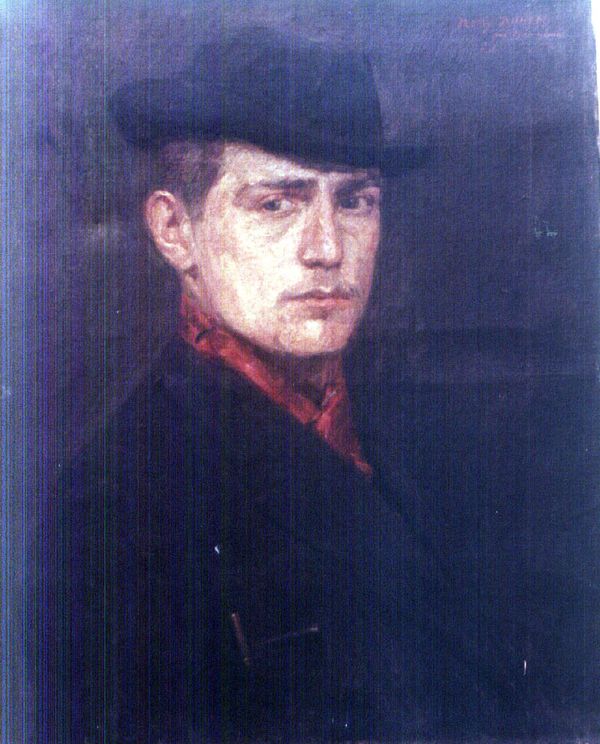 Self Portrait with Hat by Henri Duhem,A3(16x12")Poster