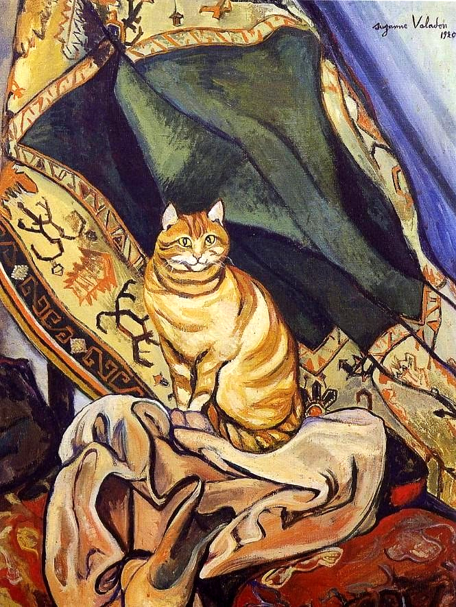 Raminou sitting on a cloth, vintage artwork by Suzanne Valadon, 12x8" (A4) Poster
