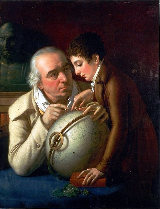 Portrait of Dr Trioson and his Son, vintage artwork by Anne-Louis Girodet de Roussy-Trioson, 12x8" (A4) Poster