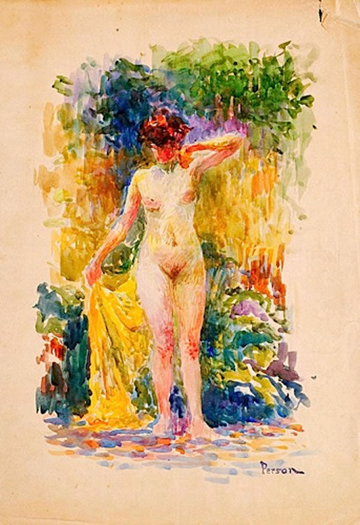 Model in Garden by Henri Person,16x12(A3) Poster