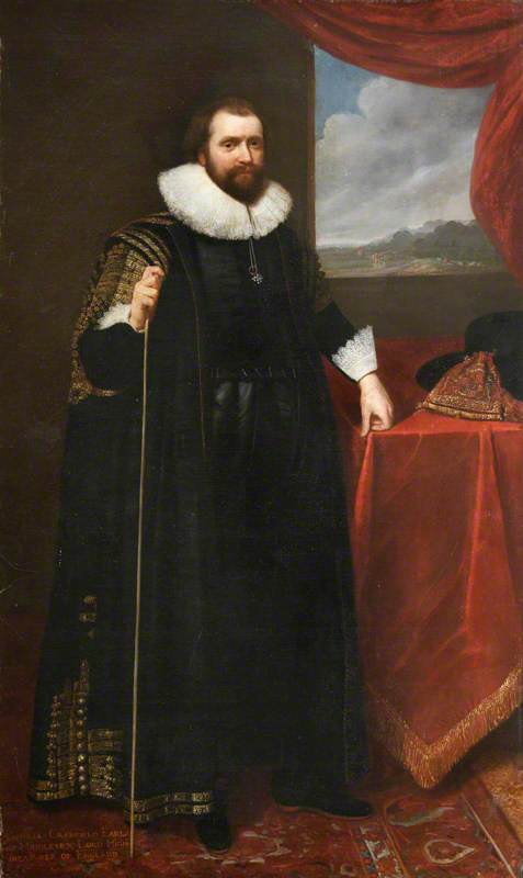 Lionel Cranfield, 1st Earl of Middlesex, vintage artwork by Daniël Mijtens, 12x8" (A4) Poster