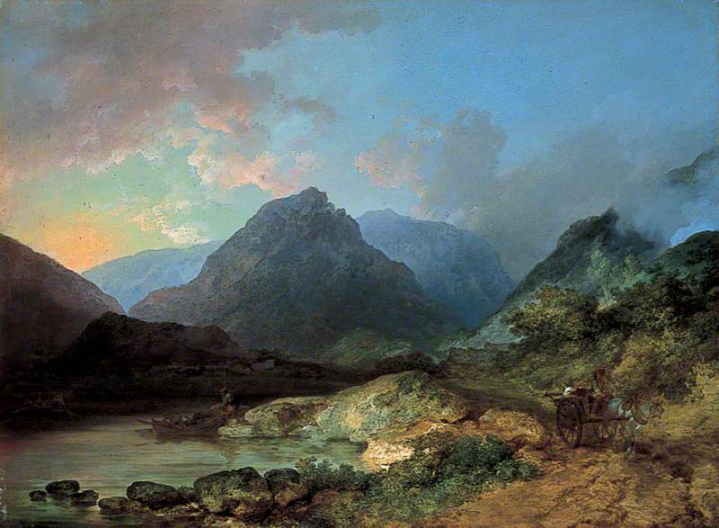 Landscape in the Lake District, vintage artwork by Philippe-Jacques de Loutherbourg, 12x8" (A4) Poster