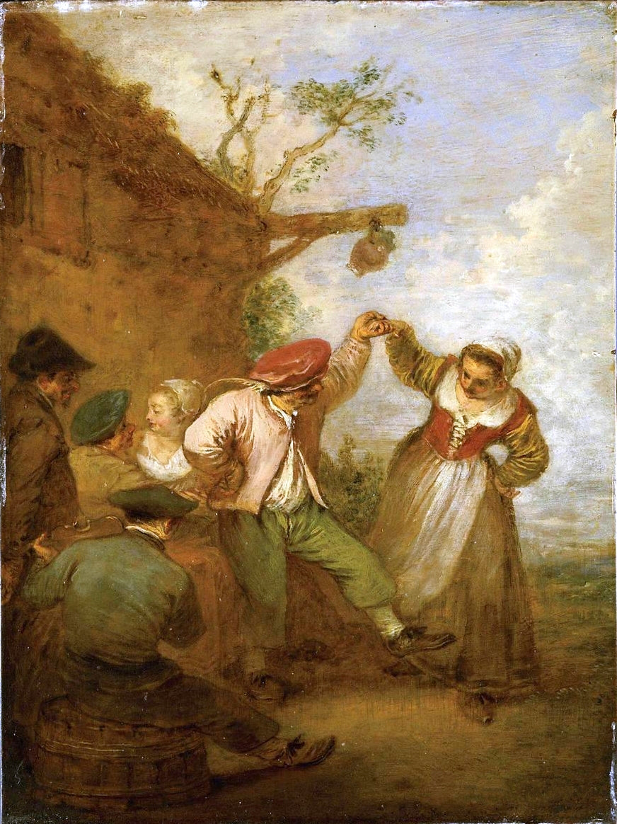 Real Joy, vintage artwork by Jean-Antoine Watteau, 12x8" (A4) Poster