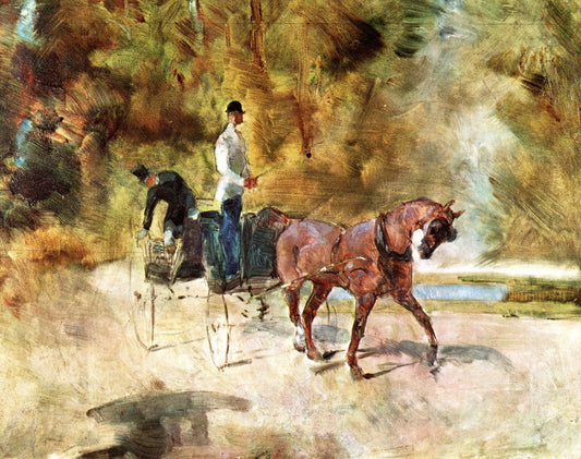 Horse drawn Dog-Cart by Henri de Toulouse-Lautrec,A3(16x12")Poster