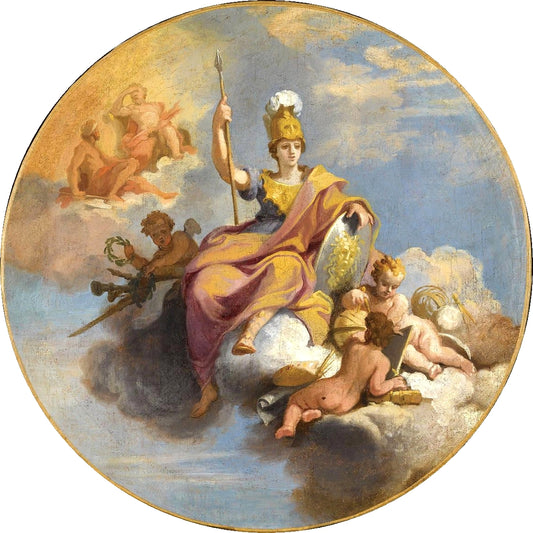 The Birth of Minerva, vintage artwork by Louis de Boullogne the Younger, 12x8" (A4) Poster