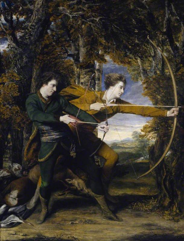 Colonel Acland and Lord Sydney, vintage artwork by Sir Joshua Reynolds, 12x8" (A4) Poster