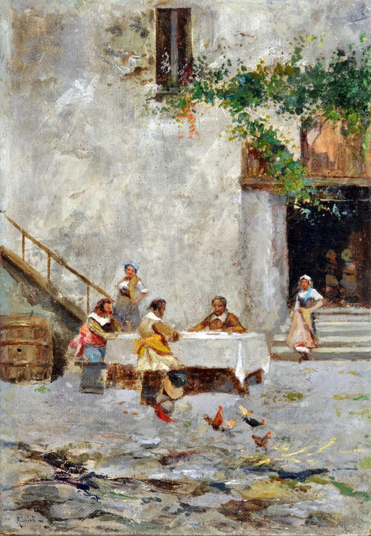 Osteria, vintage artwork by Oscar Ricciardi, 12x8" (A4) Poster