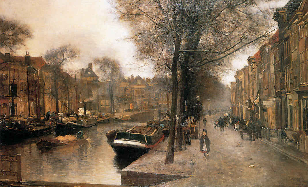 Bierkade In Den Haag, vintage artwork by Floris Arntzenius, 12x8" (A4) Poster