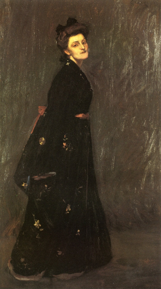 The Black Kimono, vintage artwork by William Merritt Chase, 12x8" (A4) Poster