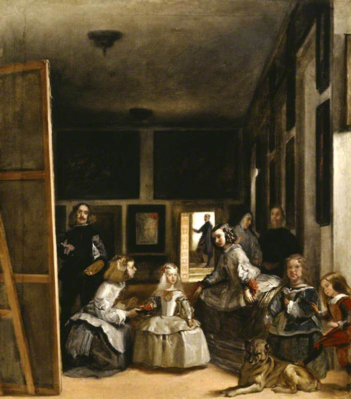 The Household of Philip IV, 'Las Meninas' (after Diego Velázquez), vintage artwork by Juan Bautista Martinez del Mazo, 12x8" (A4) Poster