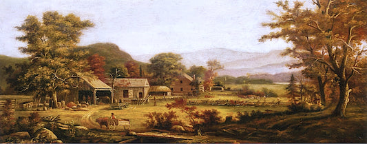 A Busy Day on the Farm, vintage artwork by Richard William Hubbard, A3 (16x12") Poster Print