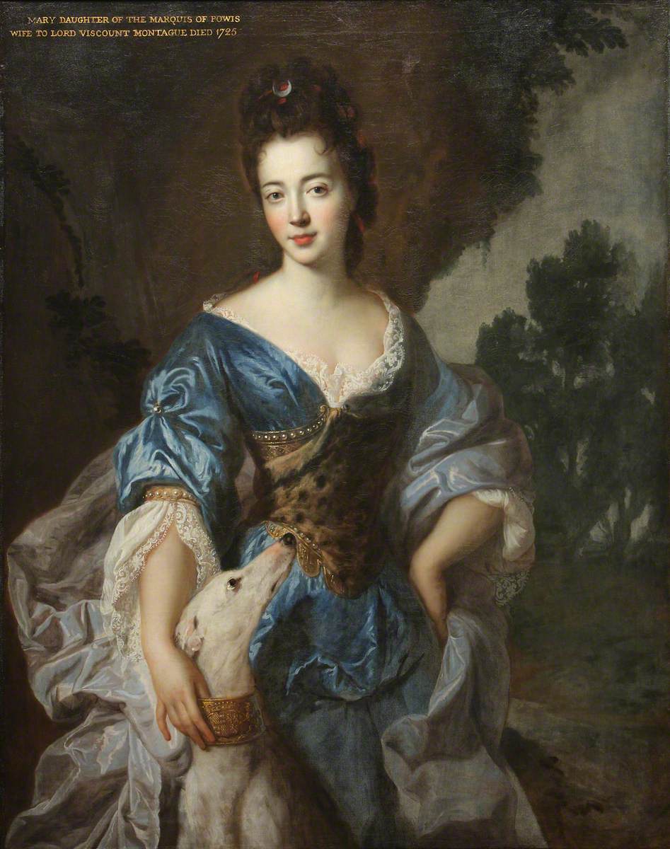Lady Mary Herbert (1659–1744/1745), Viscountess Montagu, vintage artwork by François de Troy, 12x8" (A4) Poster