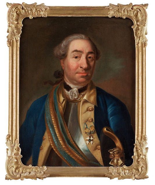 Count Johan Reinhold Wrangel of Sauss, vintage artwork by Johan Henrik Scheffel, 12x8" (A4) Poster