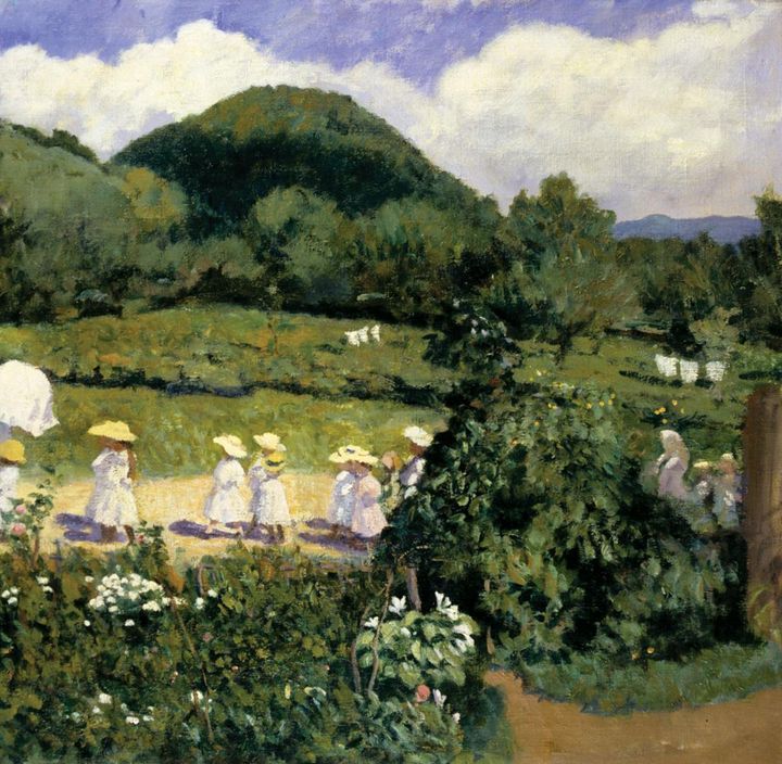 Picnic in May, vintage artwork by Karoly Ferenczy, 12x8" (A4) Poster