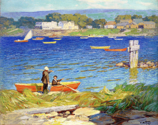 A Day's Fishing, vintage artwork by Edward Henry Potthast, 12x8" (A4) Poster