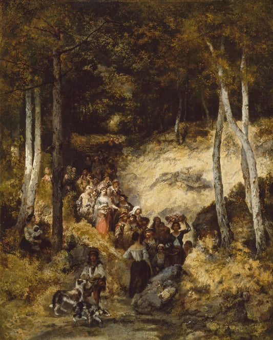Bohemians Going to a Fête, vintage artwork by Narcisse Dìaz de la Peña, A3 (16x12") Poster Print
