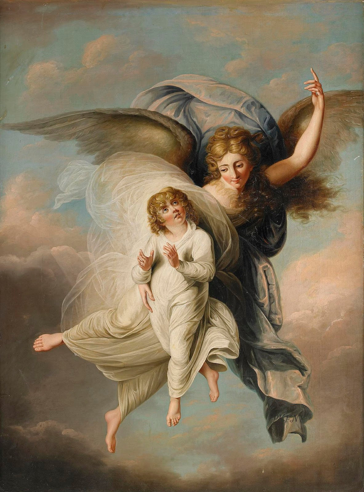 Angel and Child, vintage artwork by Angelica Kauffmann, 12x8" (A4) Poster