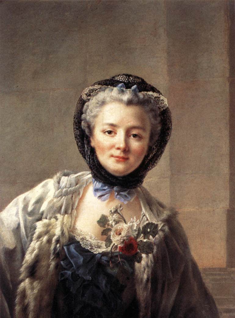 Madame Drouais, Wife of the Artist, vintage artwork by François-Hubert Drouais, 12x8" (A4) Poster