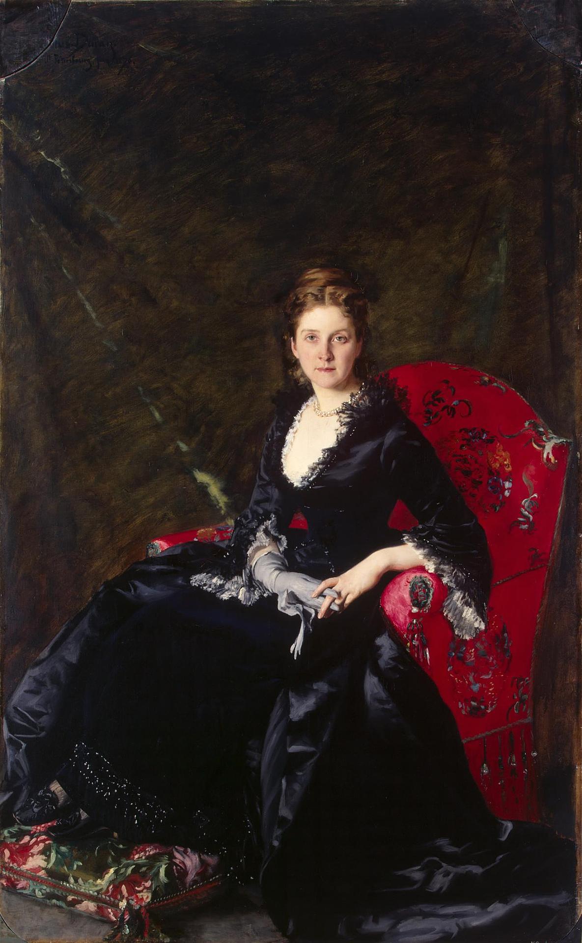 Portrait of Nadezhda Polovtsova, vintage artwork by Charles Auguste Émile Durand, 12x8" (A4) Poster