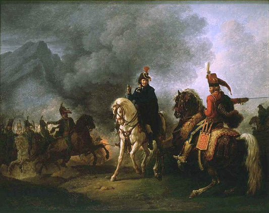 A General with his Aide de Camp, vintage artwork by Carle Vernet, 12x8" (A4) Poster
