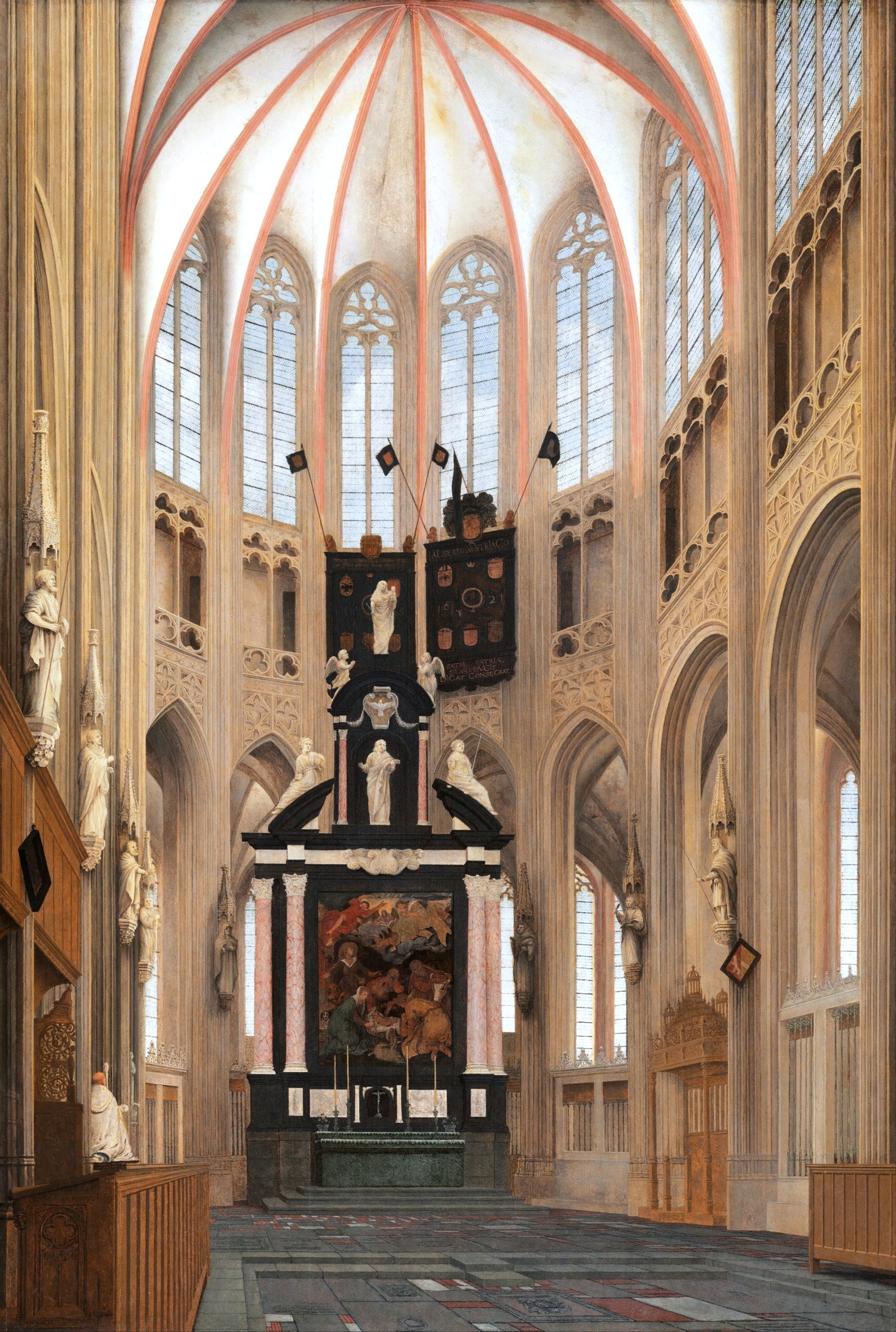 Cathedral of Saint John at 's-Hertogenbosch, vintage artwork by Pieter Saenredam, 12x8" (A4) Poster