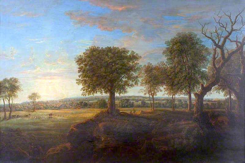 Sudbury Park from the South, Evening, vintage artwork by Nicholas Thomas Dall, 12x8" (A4) Poster