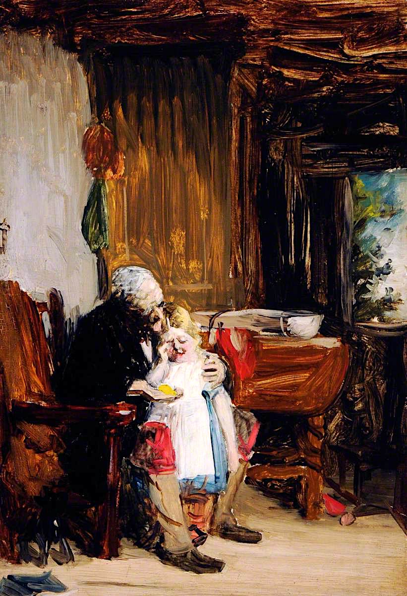 The Dead Canary, vintage artwork by William Mulready, 12x8" (A4) Poster