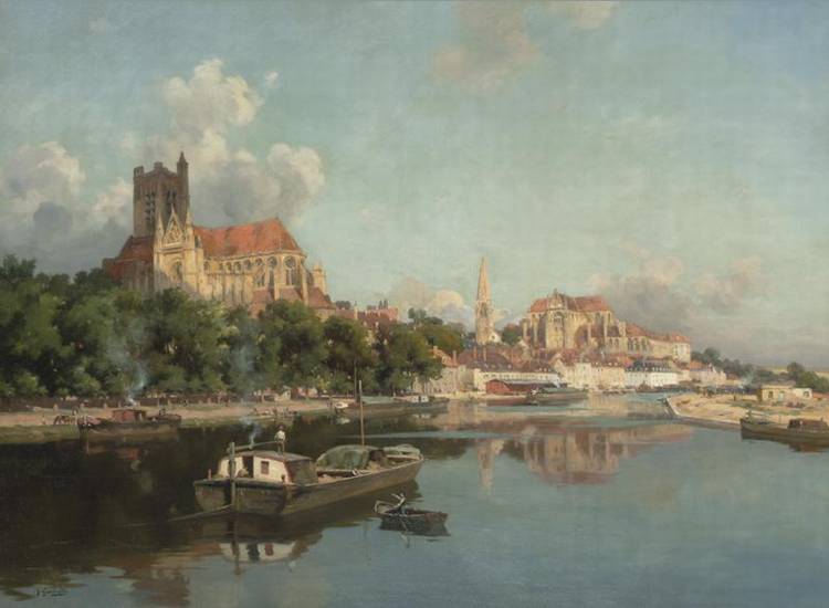 View of the Auxerre Cathedral by Joseph Garibaldi,A3(16x12")Poster
