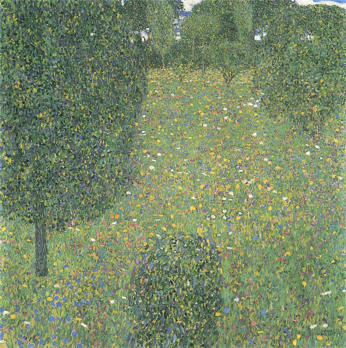 Landscape Garden, vintage artwork by Gustav Klimt, 12x8" (A4) Poster