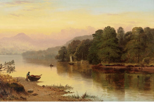 A River in Wales, vintage artwork by George Cole, A3 (16x12") Poster Print