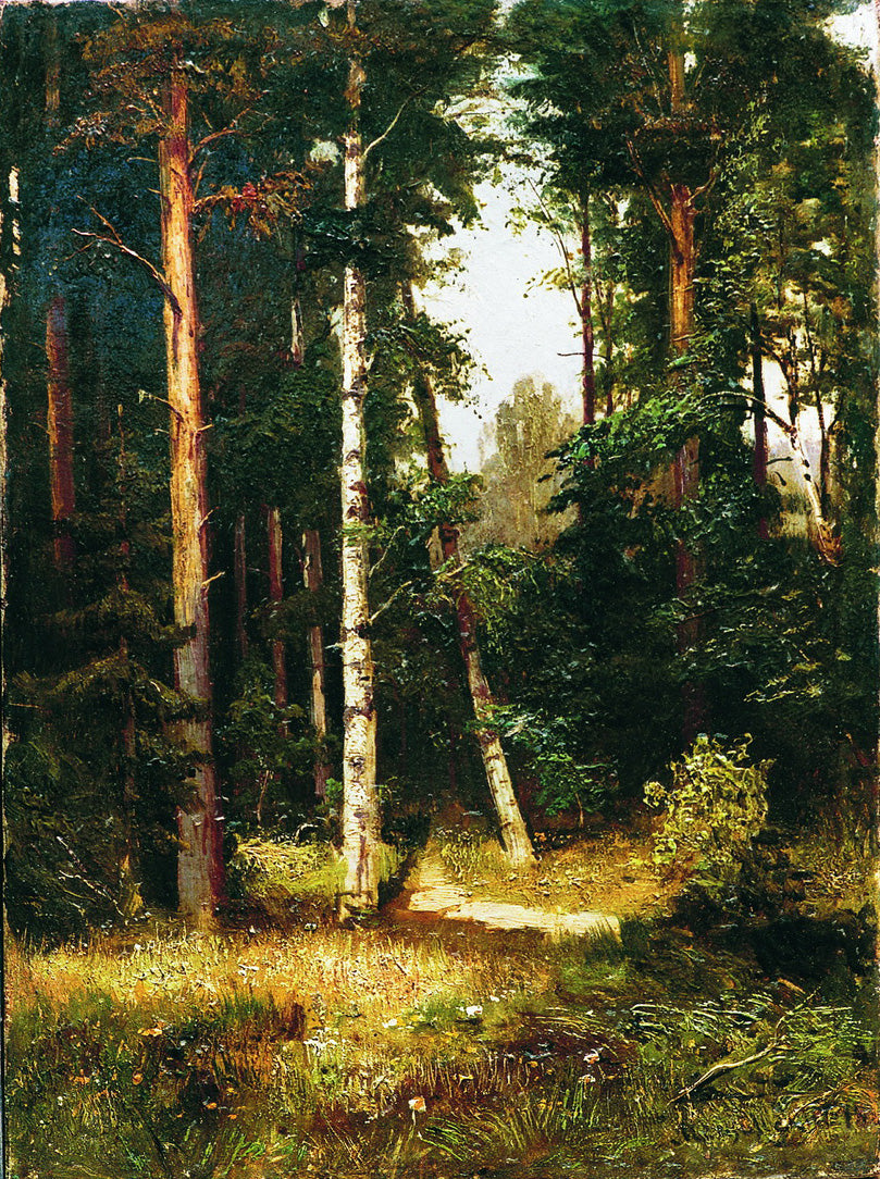 Path in the Woods, vintage artwork by Arseny Meschersky, 12x8" (A4) Poster