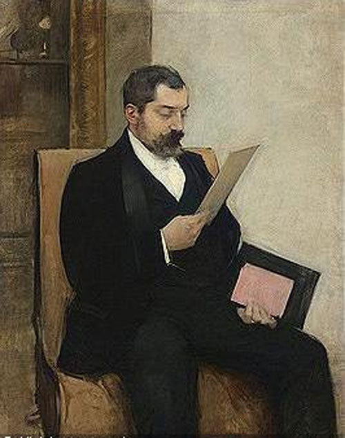 Hombre Leyendo, vintage artwork by Ramon Casas y Carbó, 12x8" (A4) Poster