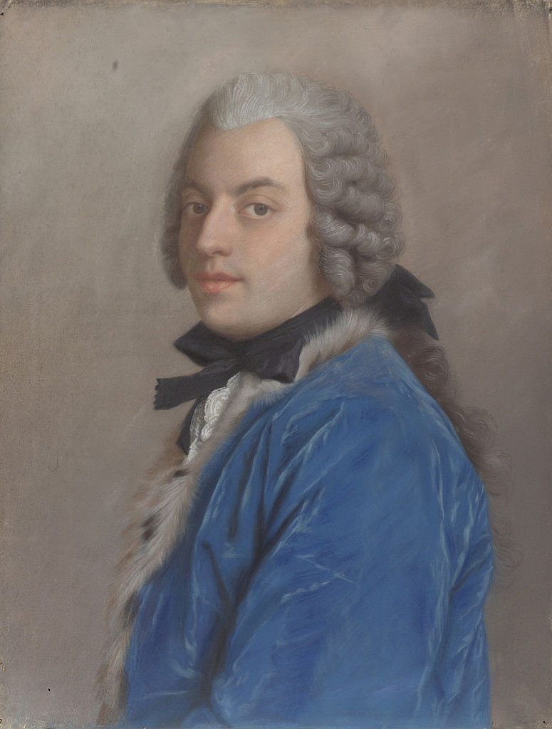 Portrait of Count Francesco Algarotti, vintage artwork by Jean-Étienne Liotard, 12x8" (A4) Poster