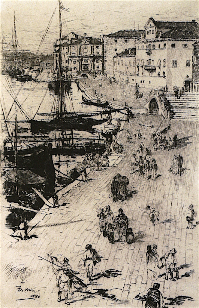 Riva Degli Schiavoni,No. 2, vintage artwork by Frank Duveneck, 12x8" (A4) Poster