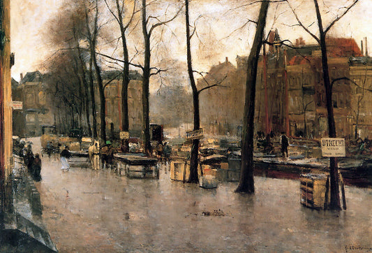 Veerkade Den Haag, vintage artwork by Floris Arntzenius, 12x8" (A4) Poster