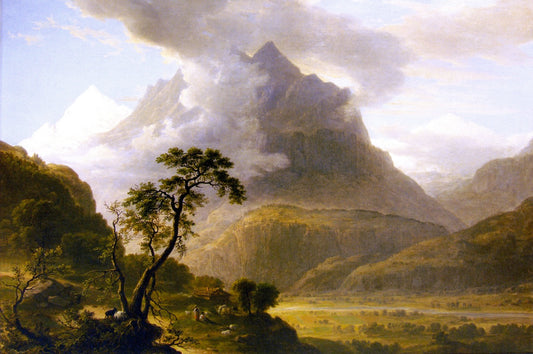 Alpine View, near Meyringen, vintage artwork by Asher Brown Durand, A3 (16x12") Poster Print