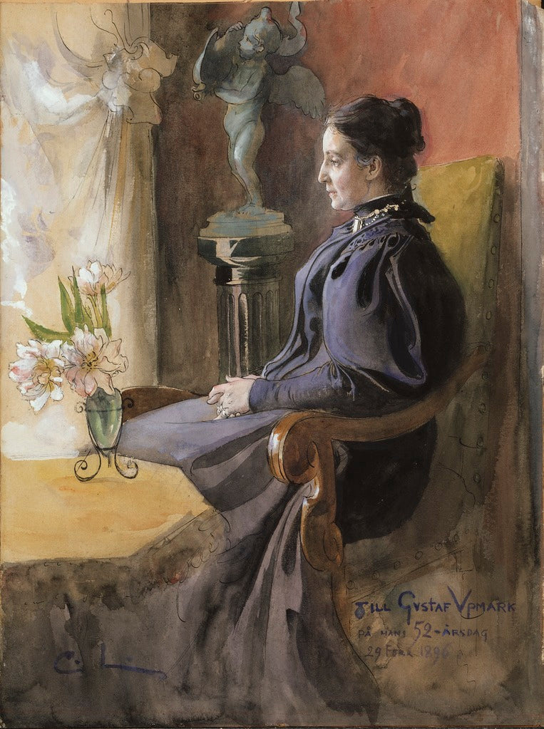 Eva Upmark, vintage artwork by Carl Larsson, 12x8" (A4) Poster