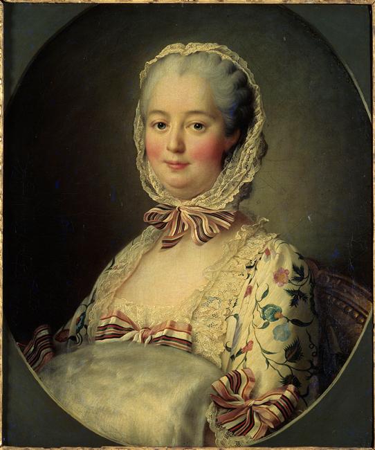 Portrait of Madame de Pompadour with a Fur Muff, vintage artwork by François-Hubert Drouais, 12x8" (A4) Poster