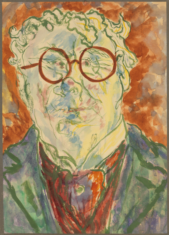 Grotesque male portrait by Nils Dardel,16x12(A3) Poster