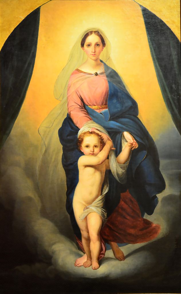 Madonna with Child, vintage artwork by Ivan Khrutsky, A3 (16x12") Poster Print