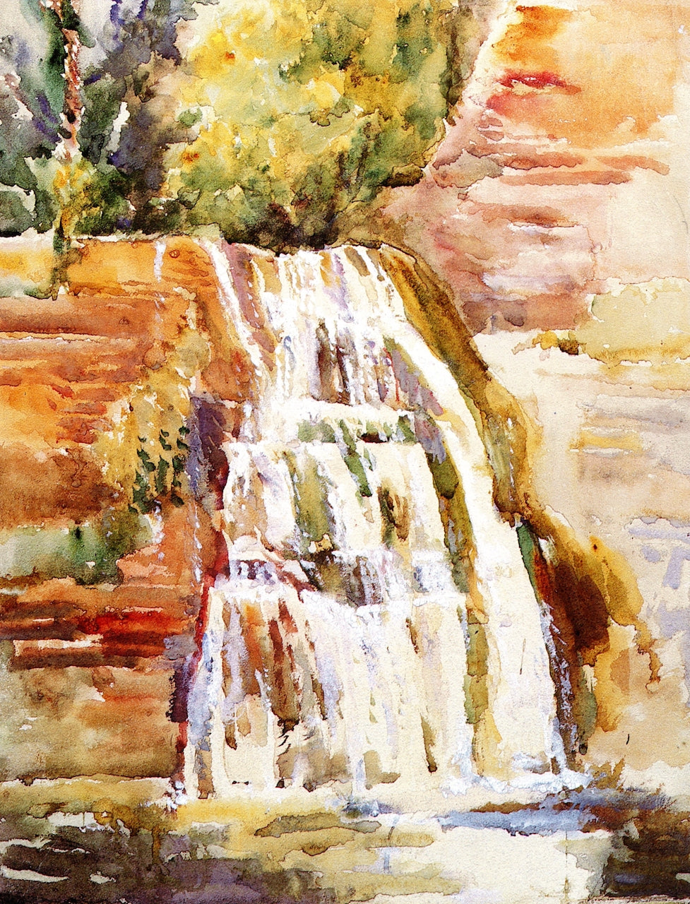 Waterfall, Enfield Glen, Ithaca, New York by Annie G. Sykes,A3(16x12")Poster
