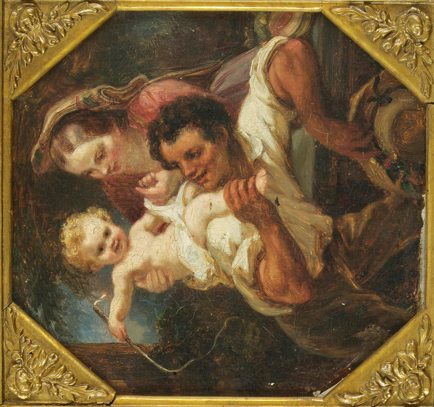 Winemaker and His Family, vintage artwork by Carl Joseph Begas, A3 (16x12") Poster Print