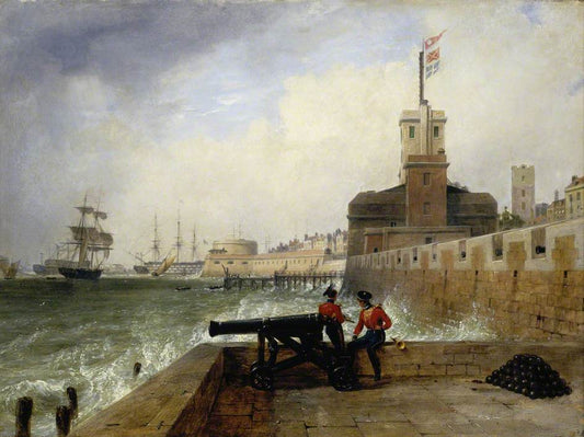 Semaphore at Portsmouth, vintage artwork by Edward William Cooke, R.A., A3 (16x12") Poster Print