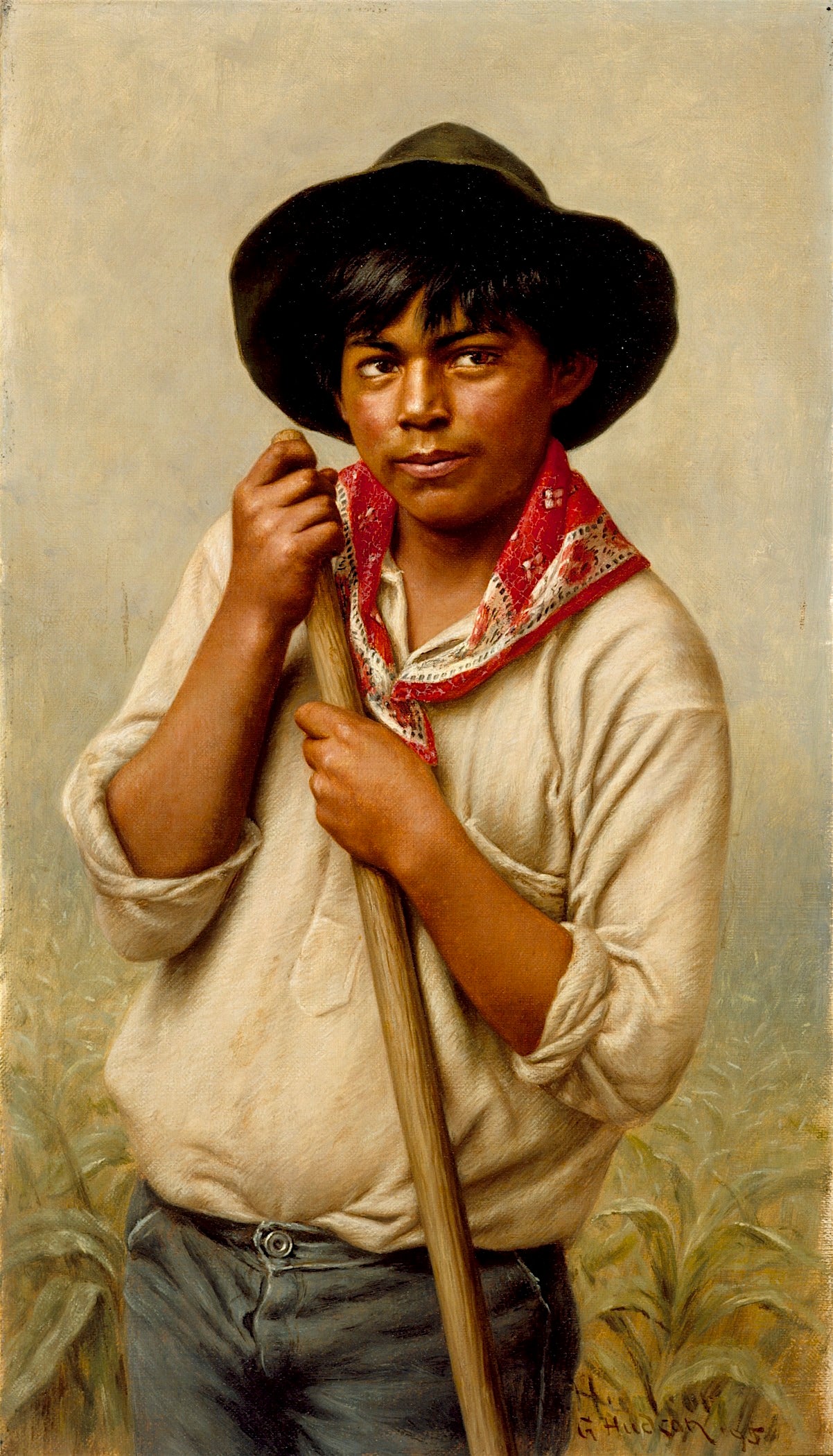Powley: Young Man Hoeing Corn by Grace Carpenter Hudson,A3(16x12")Poster