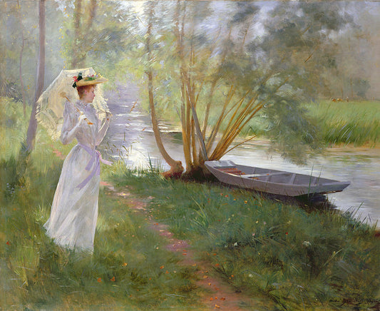 A Walk by the River by Andre Brouillet,A3(16x12")Poster