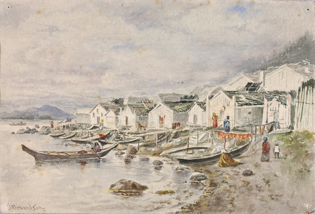  Ranch Native Village, Sitka, 1884 by Theodore J. Richardson,A3(16x12")Poster