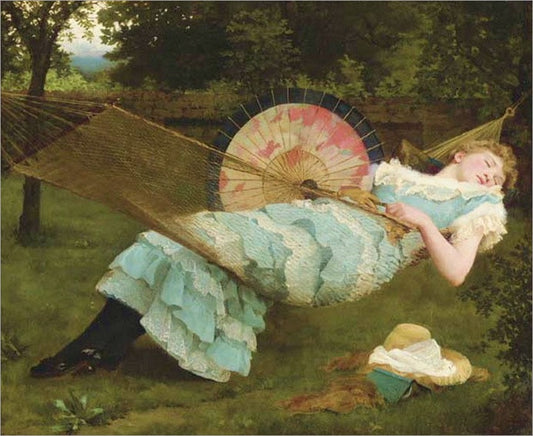 Sweet repose, vintage artwork by Valentine Cameron Prinsep, 12x8" (A4) Poster
