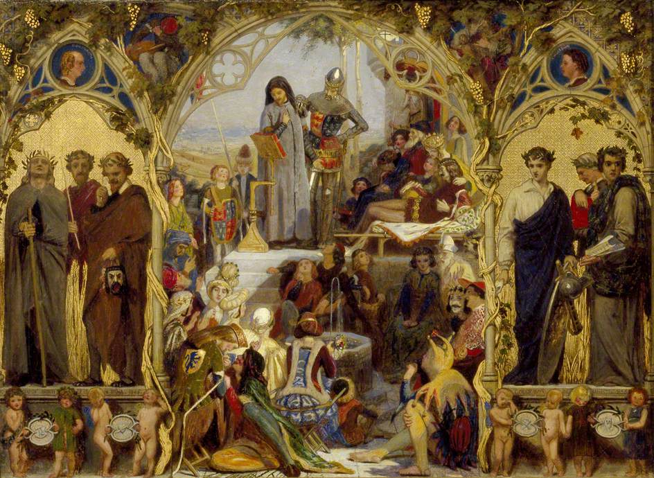 The Seeds and Fruit of English Poetry, vintage artwork by Ford Madox Brown, A3 (16x12") Poster Print