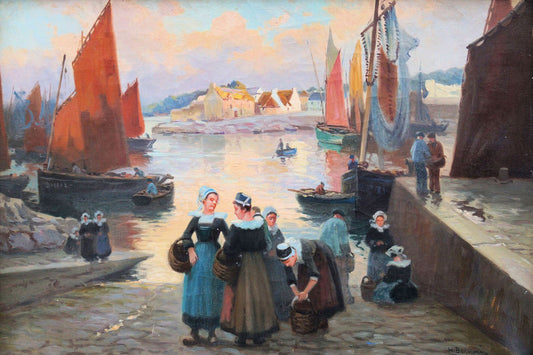 etour de pêche au passage Lanriec by Henri Alphonse Barnoin,16x12(A3) Poster