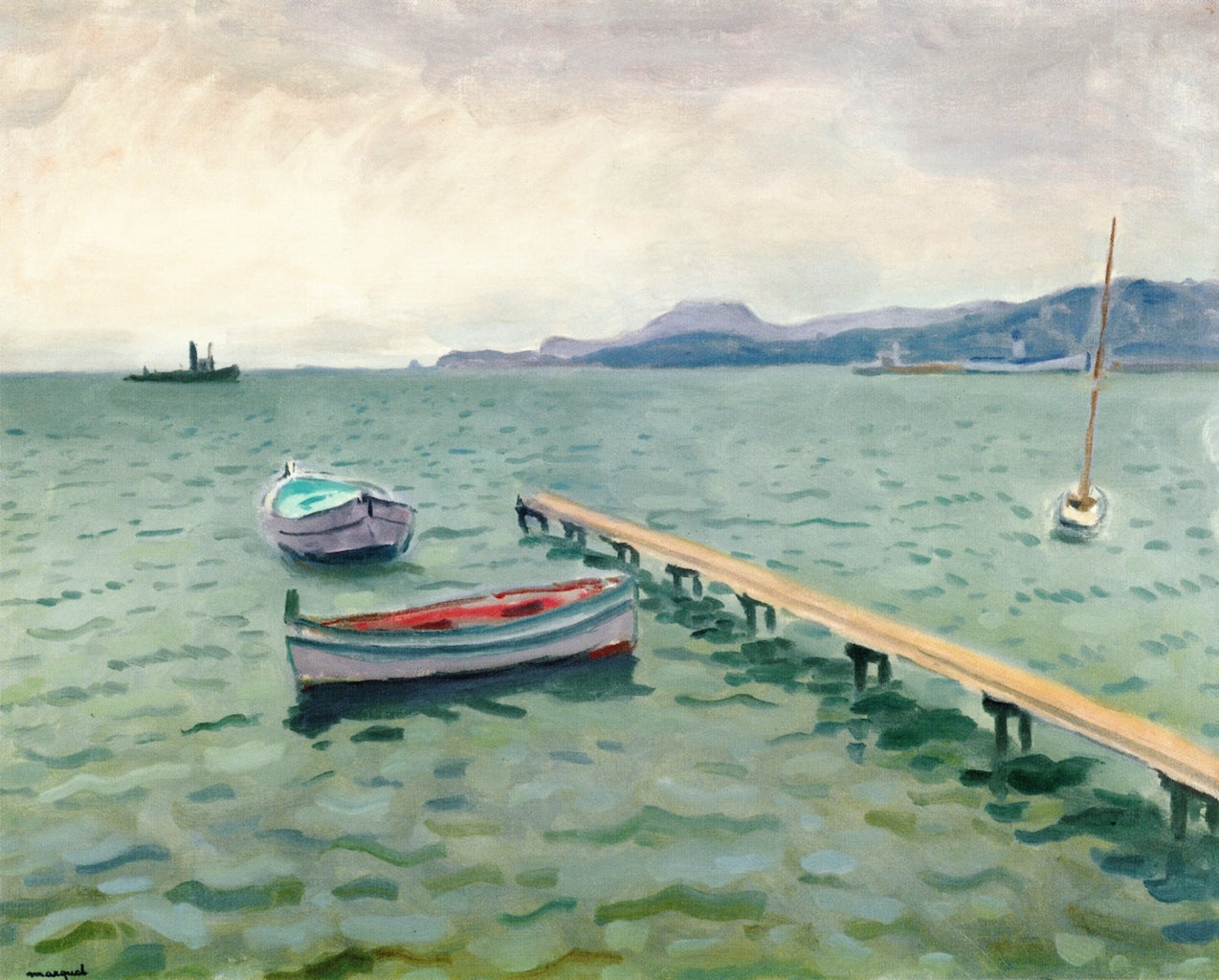 The Arrival of the Mail Boat, Porquerolles by Albert Marquet,16x12(A3) Poster